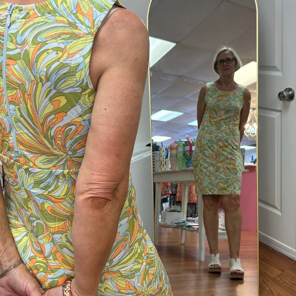 BCBGMaxAzria Pastel Swirl Midi Dress